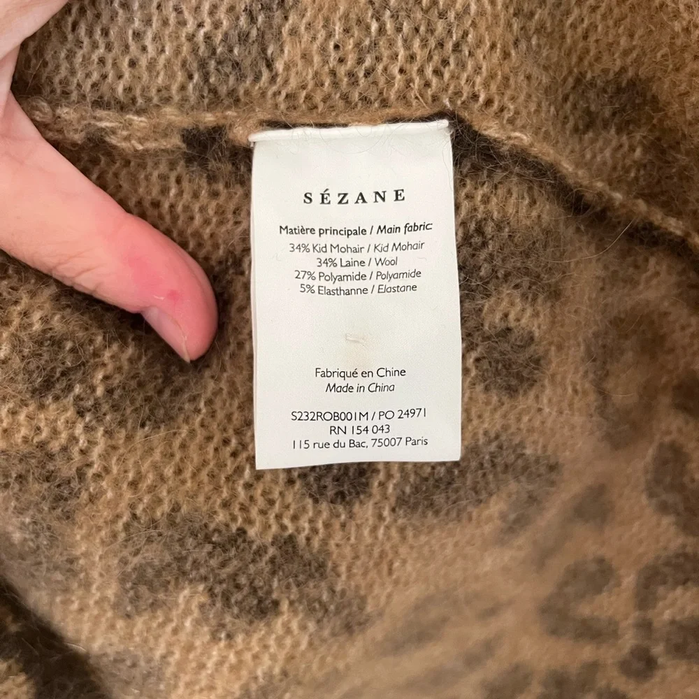 Sezane Leopard Print Sweater Dress - Picture 6 of 7